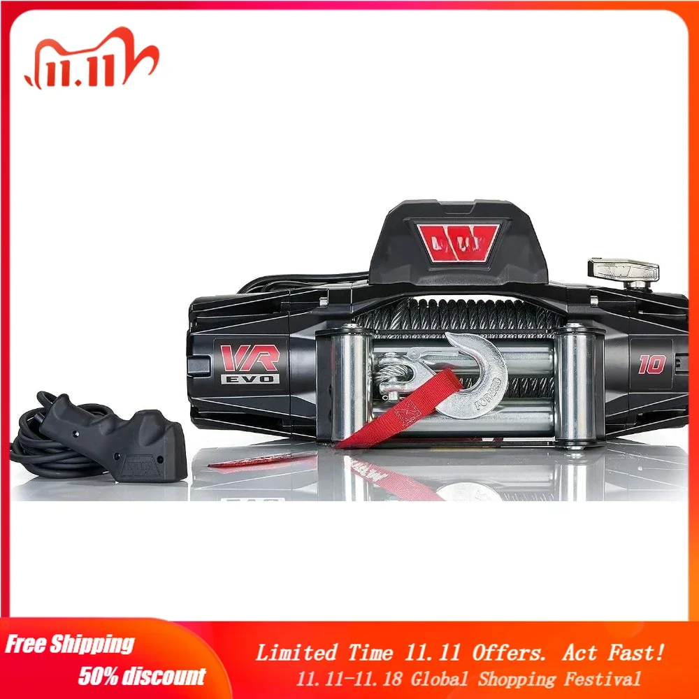 103252 VR EVO 10 Electric 12V DC Winch with Steel Cable Wire Rope:3/8