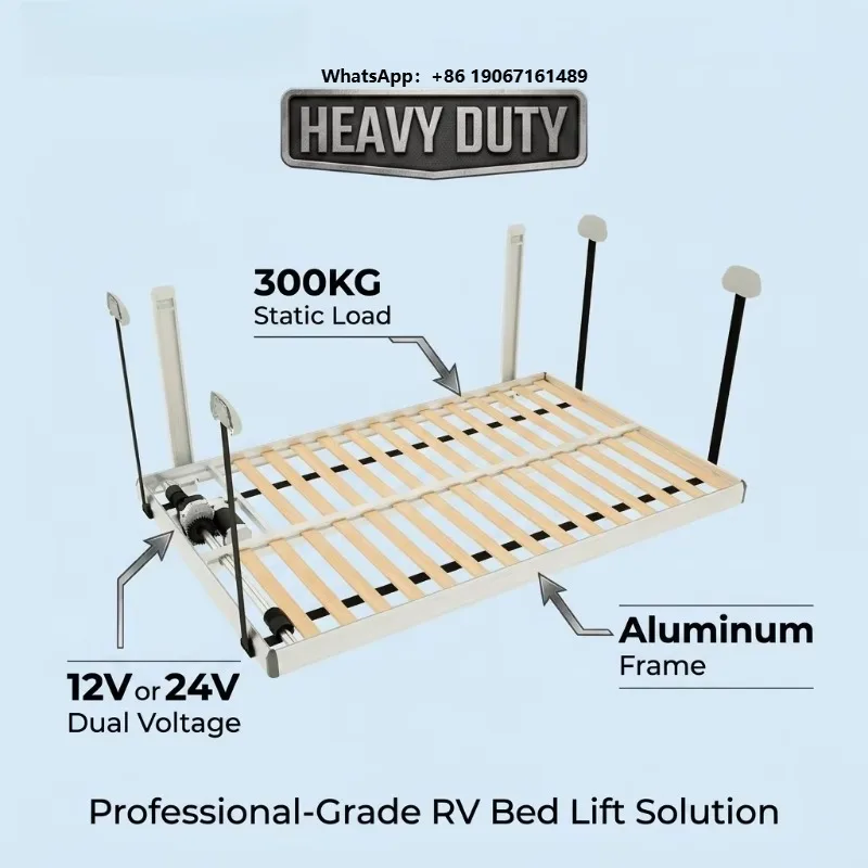 Heavy Duty Motorhome Electric Mechanism 12V 24V Motorize RV Lifting System Aluminum Frame  Camper Van Conversion Bed Lift xgz