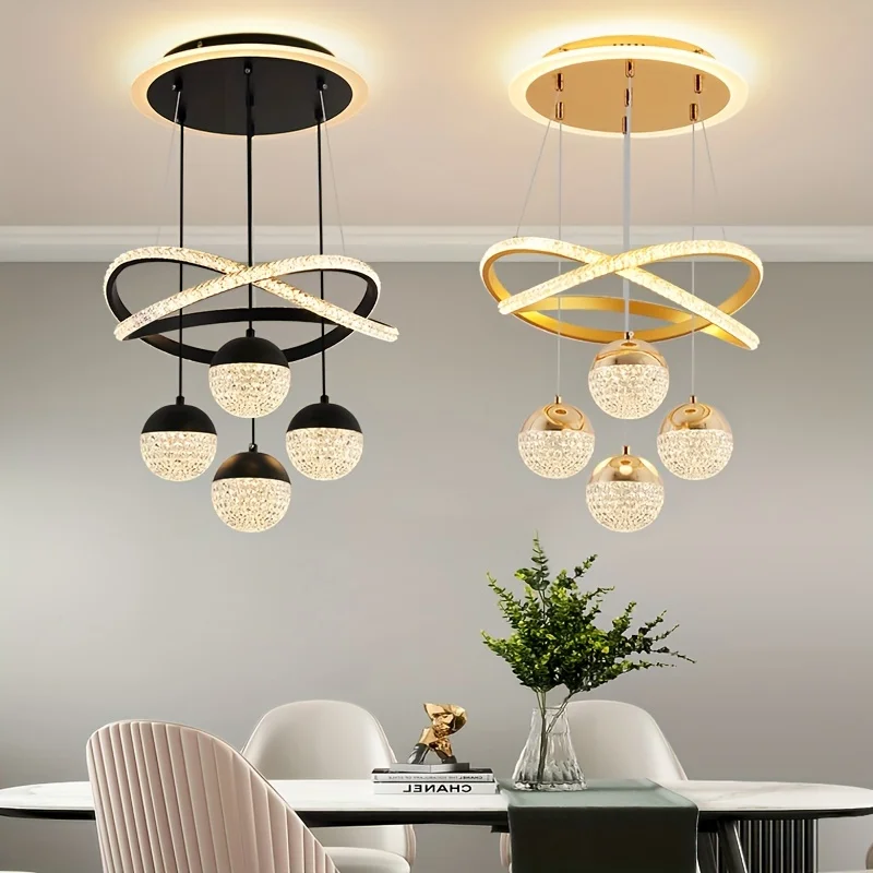 1pc Modern LED Restaurant Lamp, Dining Room Chandelier, Simple Apartment Living Room Clothing Store Bar Staircase Light,