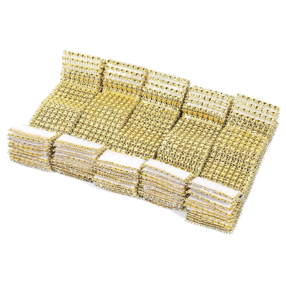 100/50pcs Rhinestone Napkin Rings Bling Decoration Wedding Dinner Elegant Gold Sliver Napkin Rings Holder Party Supplies