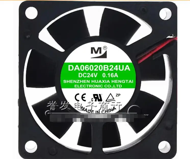 M DA06020B24UA DC 24V 0.16A 60x60x20mm 2-Wire Server Cooling Fan