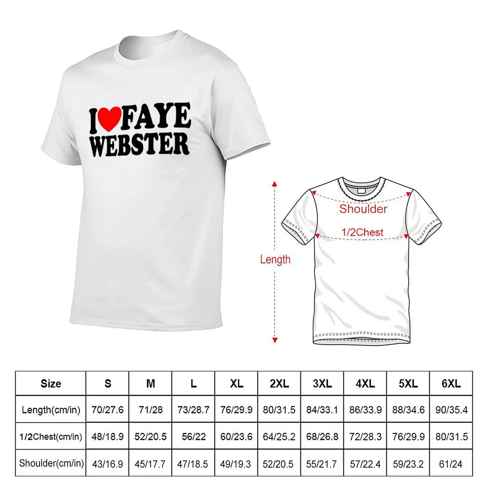i love faye webster sticker gift for faye lovers T-Shirt Basic Simple Casual Short Sleeve Tee