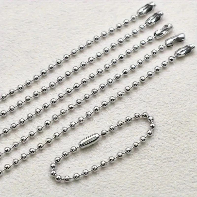 Sliver Ball Bead Chains Metal Fits Key Chain/Dolls/Label Hand Tag Pendant Connector DIY Jewelry Making Chain Buckle Accessorise