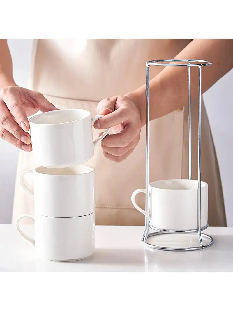 european-style-ceramic-coffee-cup-and-plate-set-of-4-with-stackable-cups-and-rack-afternoon-tea-water-cup-with-logo-printing