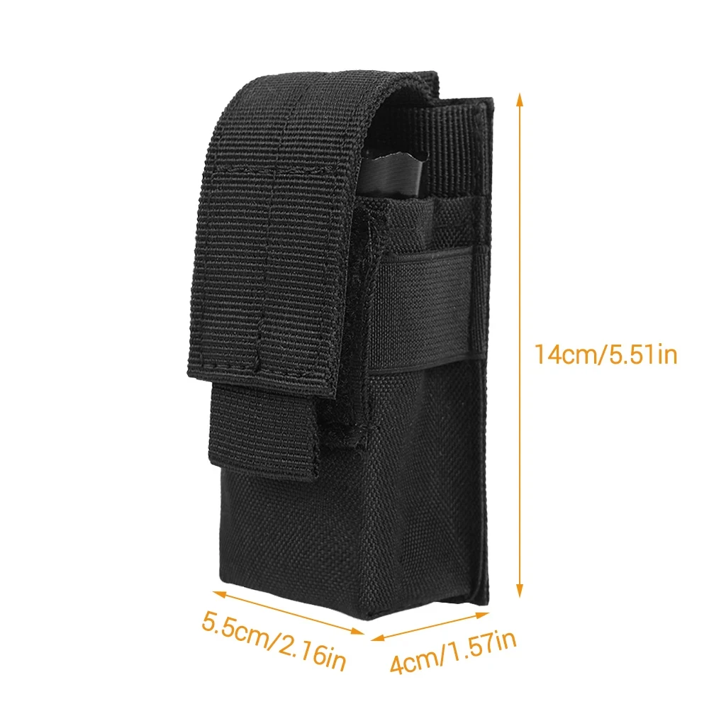 Tactical Magazine Pouch Single Pistol Mag Bag Molle Flashlight Pouch Torch Holder Case Outdoor Hunting Knife Holster