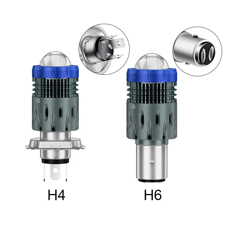 Popular Universal H4 H6 LED Motorcycle Headlight Led Bulb Motorbike Head Lamp White 6000K Yellow 3000K High Low Beam 12-80V