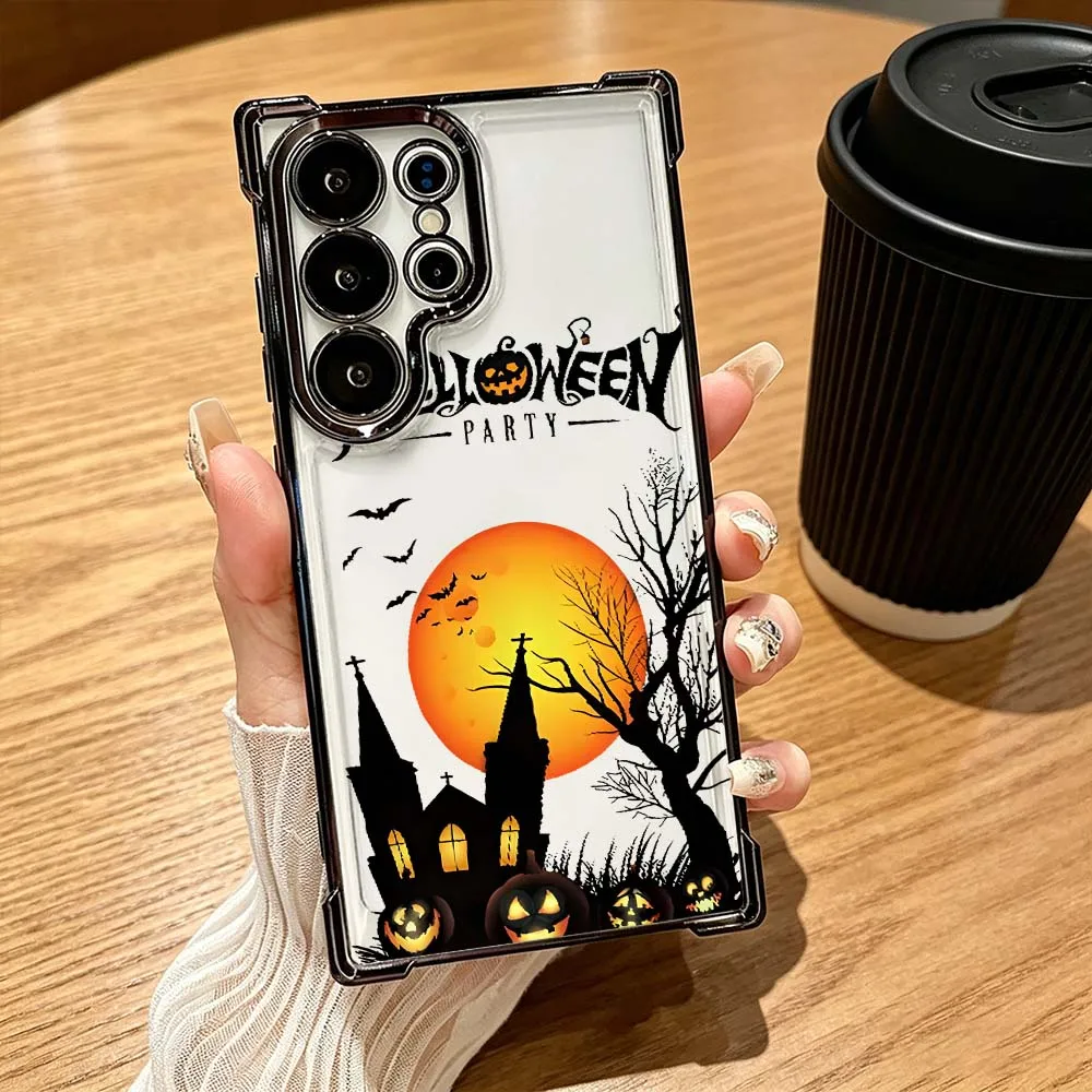 Halloween Haunted House Design Anti-Drop Funda For Samsung Galaxy S26 S25 S24 S23 S22 S21 FE Ultra Plus 5G Soft Cover Phone Case