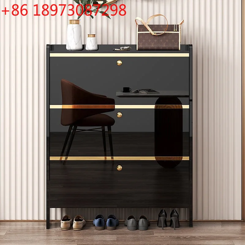 Door shoe cabinet Household tipping bucket porch cabinet Simple foyer cabinet Large capacity storage locker