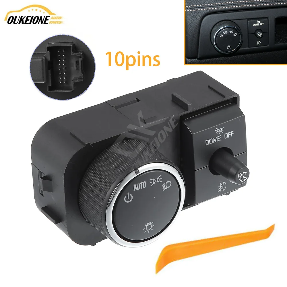 

Для Cadillac Escalade 2009 2010 2011 2012 2013 2014, переключатель фар, диммер, купольная фара 25858706 10359413