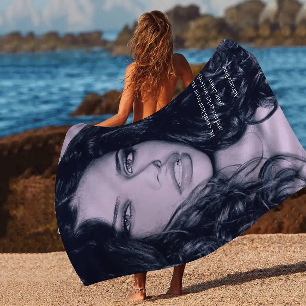 Supermodels Adriana Secret Lima Anime Beach Swimming Towel Soft Absorbent Washcloth Children's Gifts For Kids Travel Camping