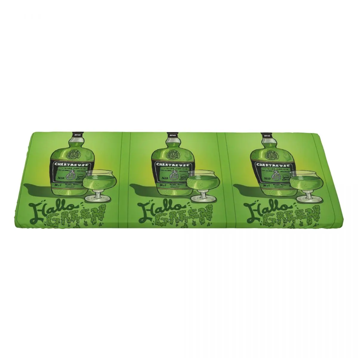 Green Chartreuse Bottle Oil Painting Drink Customized Rectangular Tablecloth Oilproof Table Cover for Festival Party Table Cloth