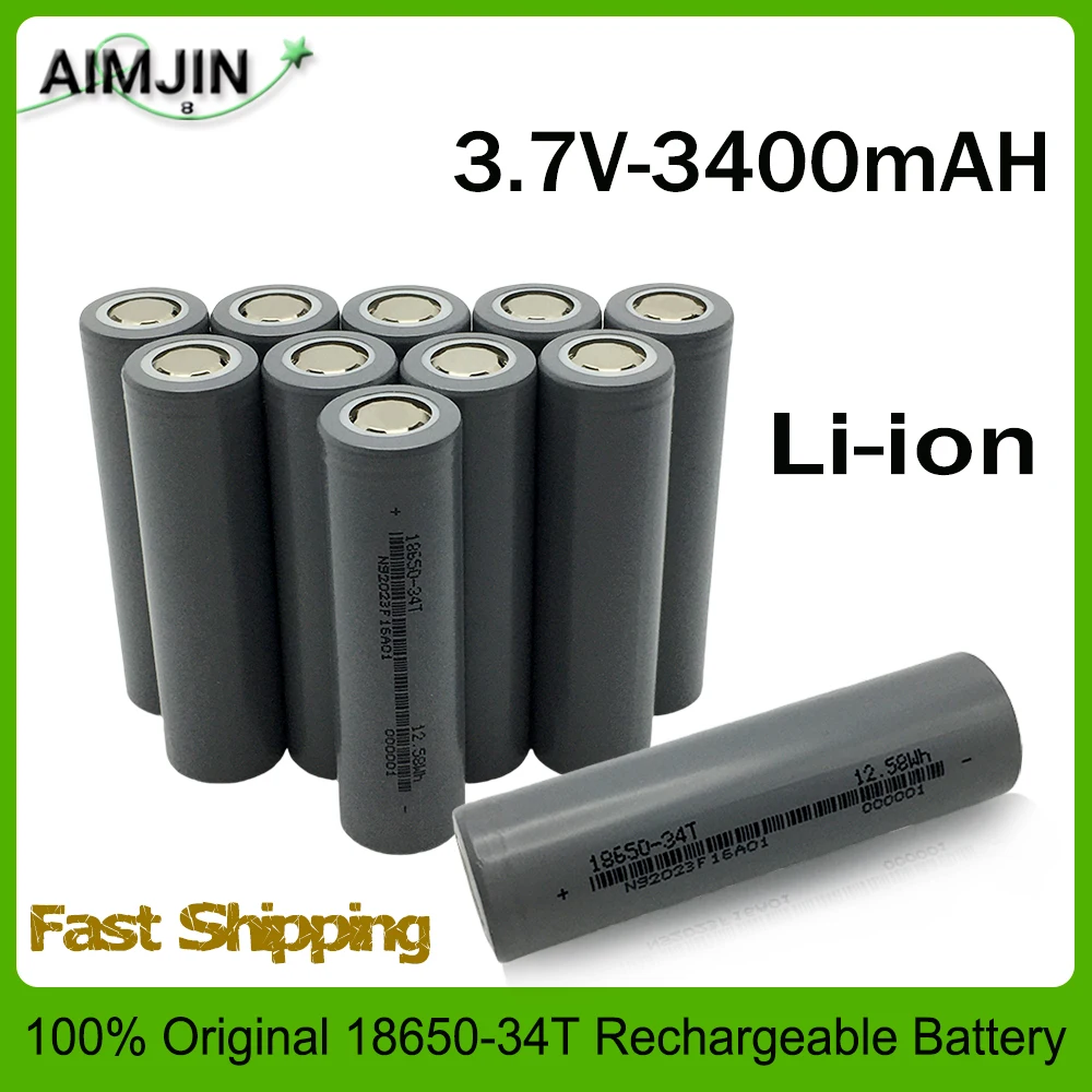 

100% Original 18650 3.7V 3400mAh Rechargeable Battery For Our 18650 Toys, Tools, 9 LED mini flashlight etc