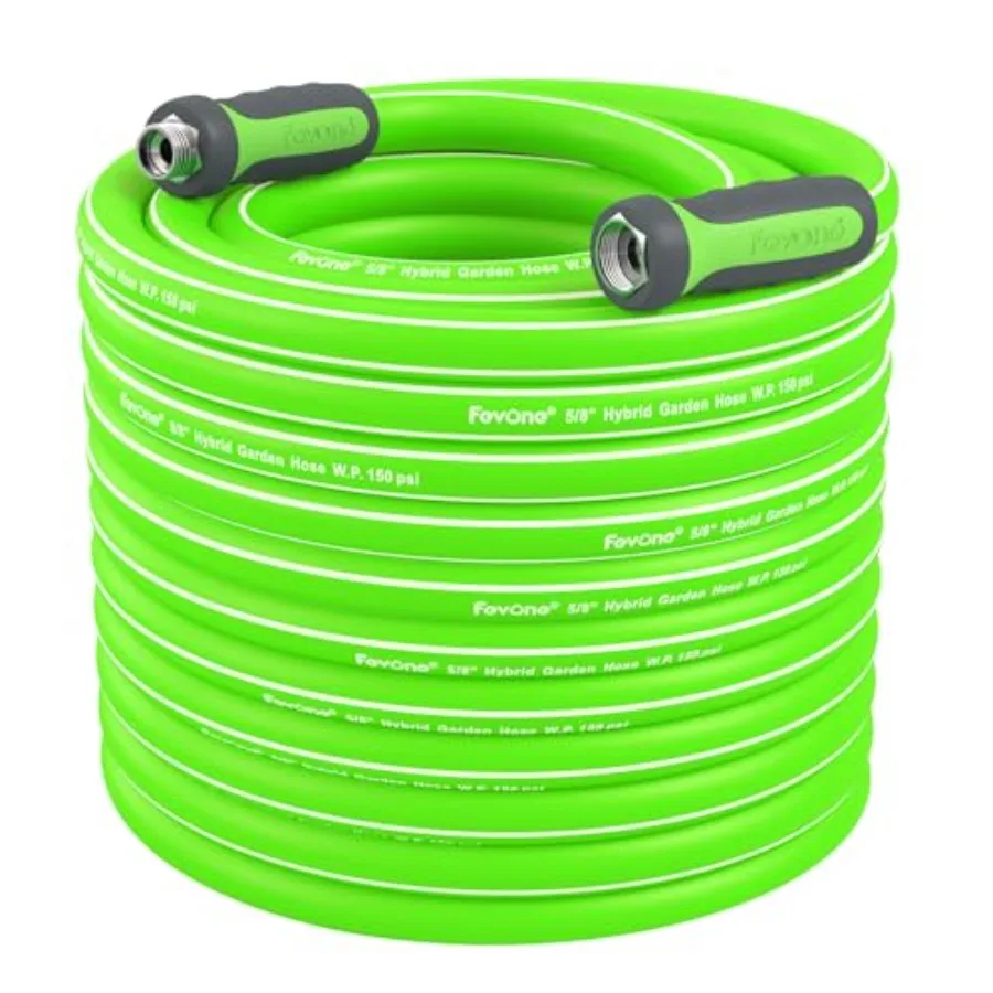 

Гибкий садовый шланг без перегибов для наружного использования, безопасный для питьевой воды, с внутренним диаметром 5/8 дюйма и алюминиевыми фитингами 3/4 дюйма