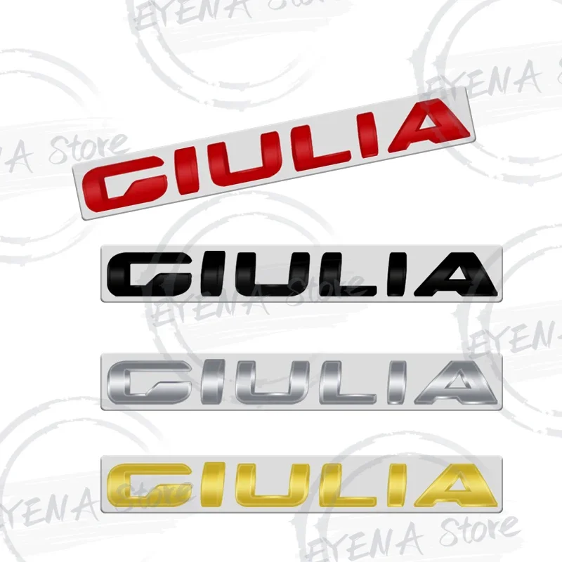 Hub Caps For Alfa Romeo Giulia Q2 Q4 Logo Lettering Metal Badge Stickers Car Rear Trunk Body Emblem Auto Accessories