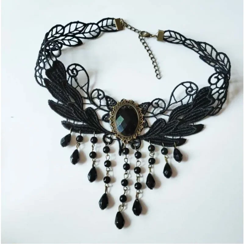 

Girl Black Lace Choker Necklace Women Neck Chain Collarbone Necklaces Punk Lolita Gothic Jewelry for Birtoday Party Wedding