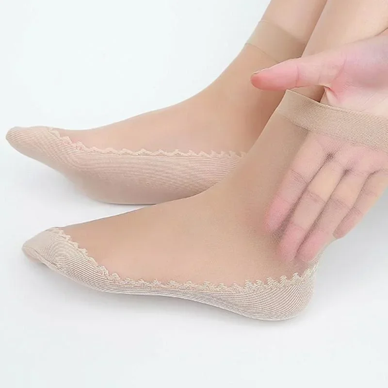 10 Pair Fashion Elastic Short Socks Women Summer Socks Breathable Stretch Casual Stockings Thin Transparent Ankle Cotton Sock