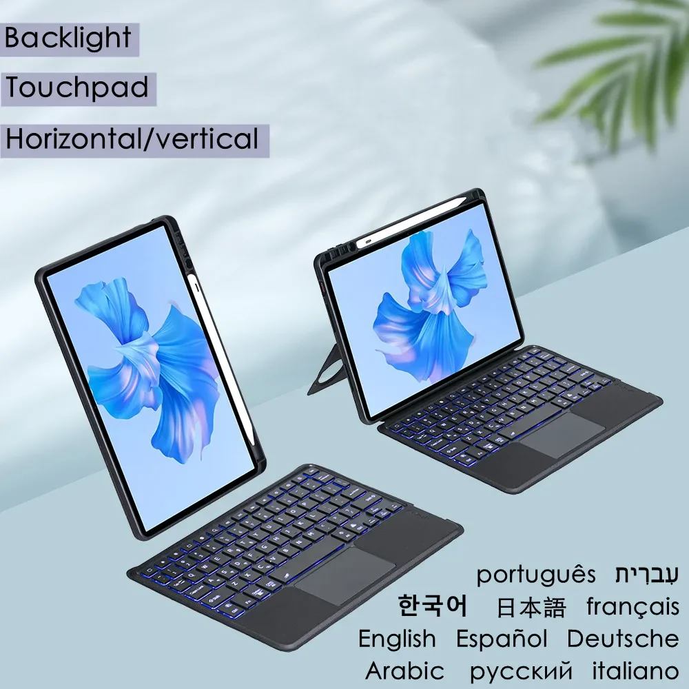 Keyboard for Huawei Matepad Mate Pad Pro 11 Case 2022 Backlight Touchpad Keyboard Spanish Russian Arabic Keyboard Cover