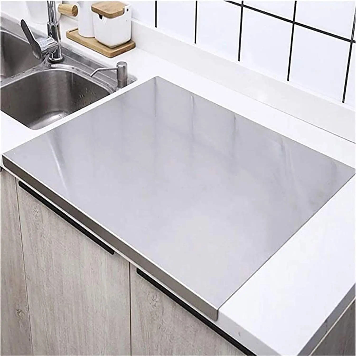

Kitchen Cutting Boards Stainless Chopping Blocks Baking Board w/Anti-slip Pad Kitchen Tools