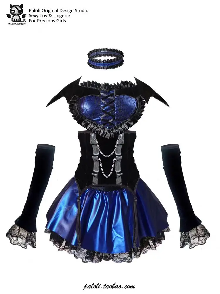 الشيطانة القط هالوين كيب أبعادين زي لوليتا زي تأثيري امرأة الشيطان الصغير كواكوما القط إغواء مجموعة البكيني 2025