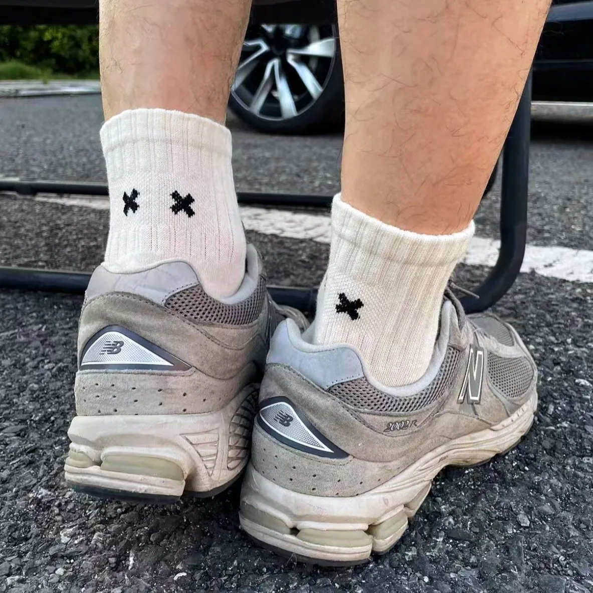 

1 пара носков унисекс с вышивкой XX, мужские хлопковые рабочие носки, дышащая амортизация лодыжки для длительных тренировок, мужские велосипедные носки