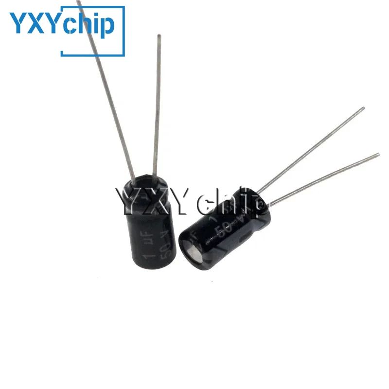50pcs 1uF 50V 1MFD 50Volt 4*7mm Aluminum Electrolytic Capacitor Radial 1mf50v 1uf50v 50v1mf 50v1uf