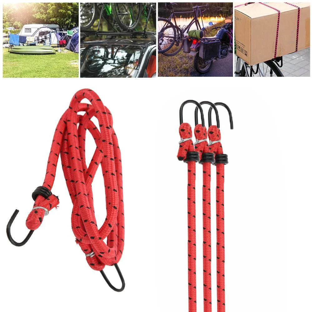 4 Pack Rubber Bungee Cords with Hooks High Elasticity Bungee Straps Heavy Duty 140cm Luggage Bungee Strap Package Binding