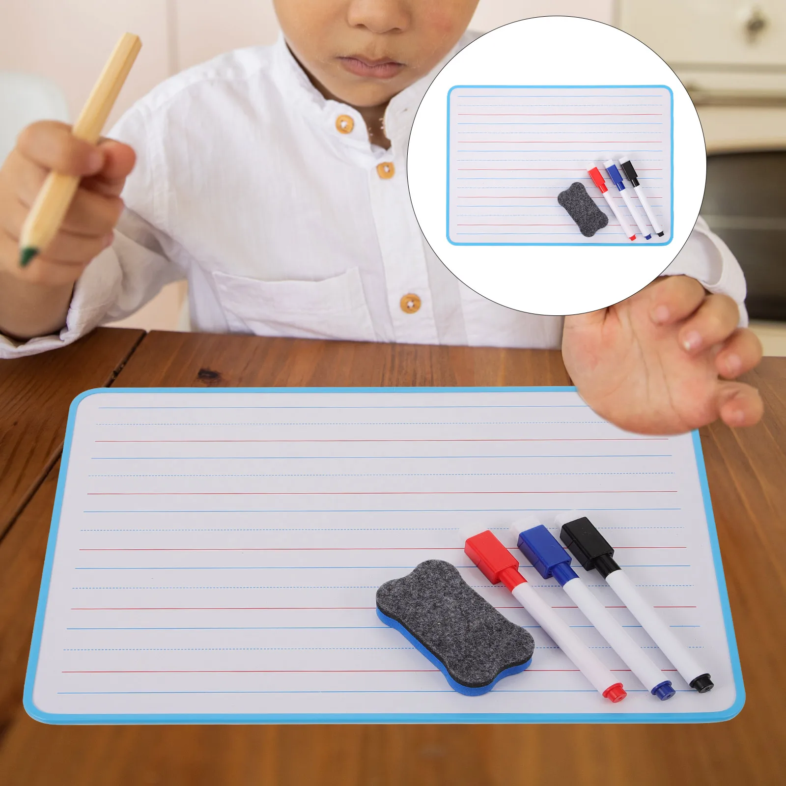 Doppelseitig gefüttertes, trocken abwischbares Whiteboard für Kinder, kleines, leichtes, wiederverwendbares Whiteboard für Studenten, Kinder, Heimbüro