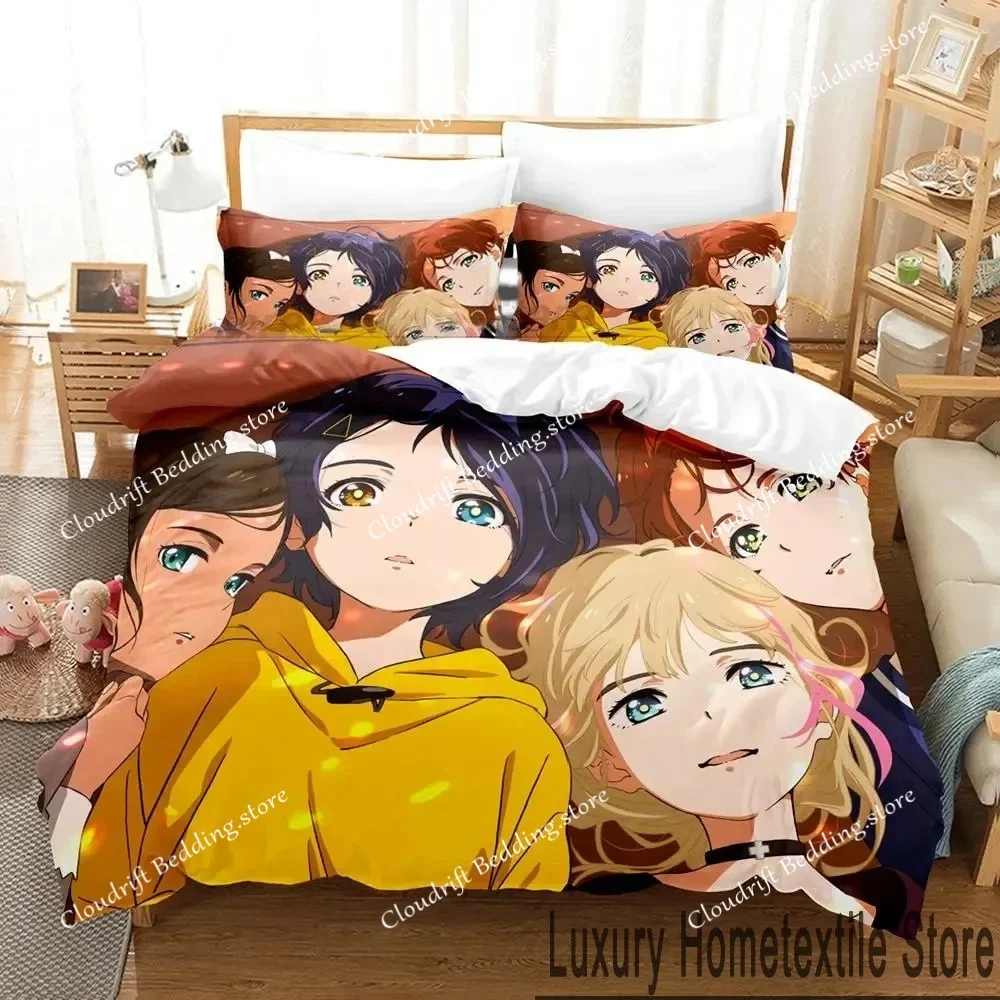 3D Print Anime Wonder Egg Priority Bedding Set Duvet Cover Bed Set Quilt Cover Pillowcase Comforter king Queen Size Boys Adult
