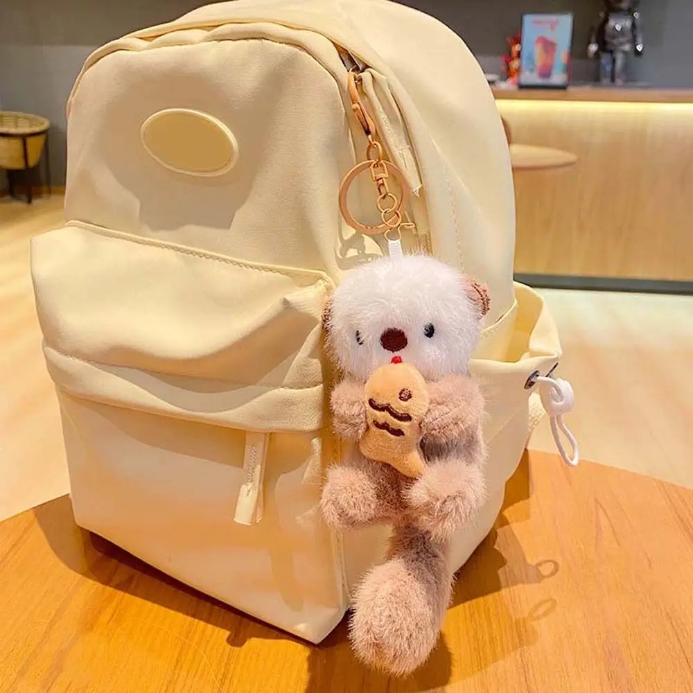 

Animals Doll Cartoon Otter Keychain Decorations Keys Accessories Plush Otter Bag Pendant Soft Stuffed Holding Fish Shape