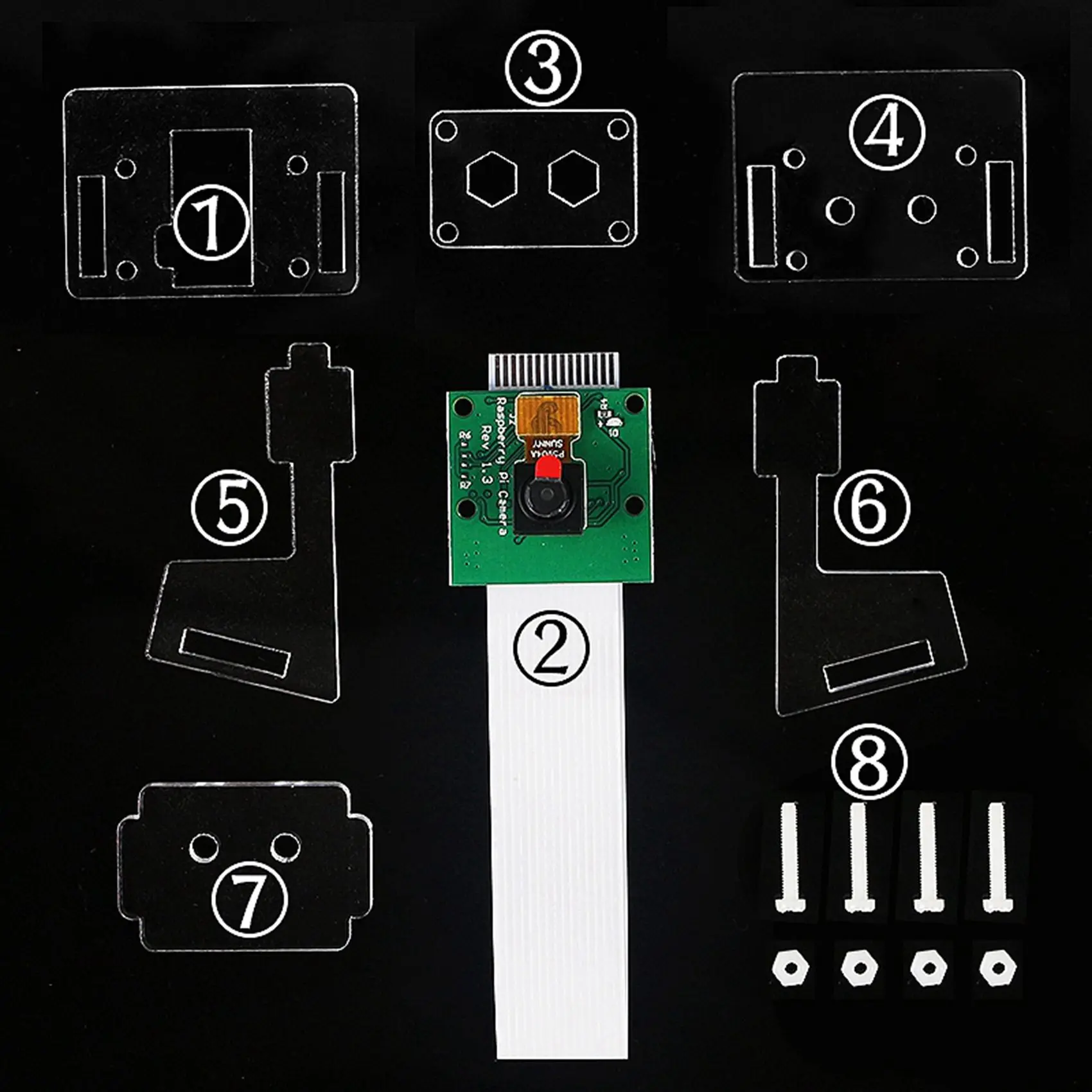 CJSD-3X Ov5647 Mini Camera Acrylic Holder Transparent Webcam Bracket For Raspberry Pi 3 Camera