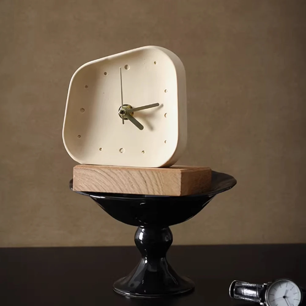 Minimally Designed Silicone Clock Mold Fashion design Desktop Ornament Cement Concrete clock Mold Nordic Style Home clock mold