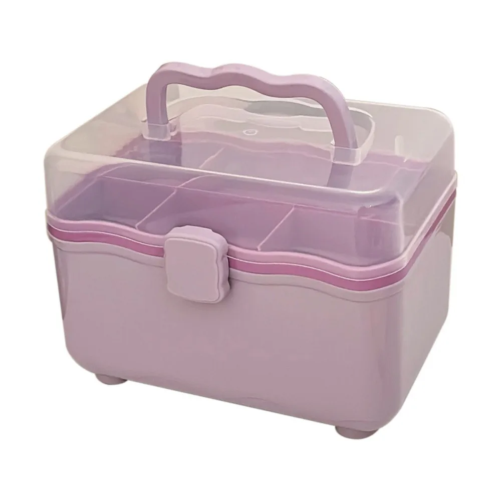 Cosmetic Case 2 Layer Storage Box Jewelry Case Large Capacity Storage Case Nail Art Box Waterproof Family Emergency Kit Box