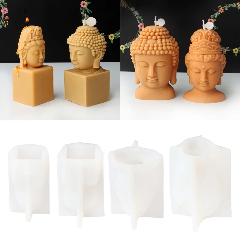 Mold Avalokitesvara Buddhsa Head Resin Decoration DIY Epoxy Resin Casting