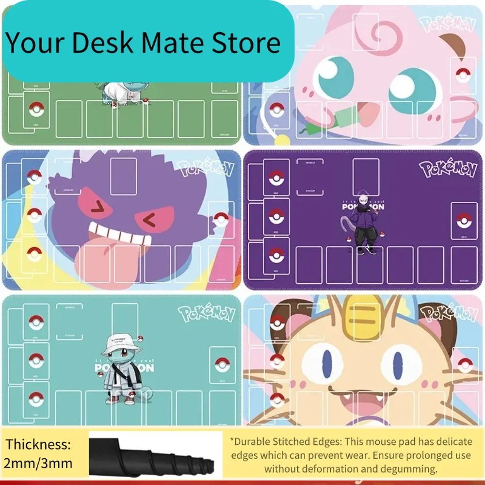 

Pokemon Large Pokemon TCG Playmat Extended Rubber Card Game Mat with Side/Deck Zones