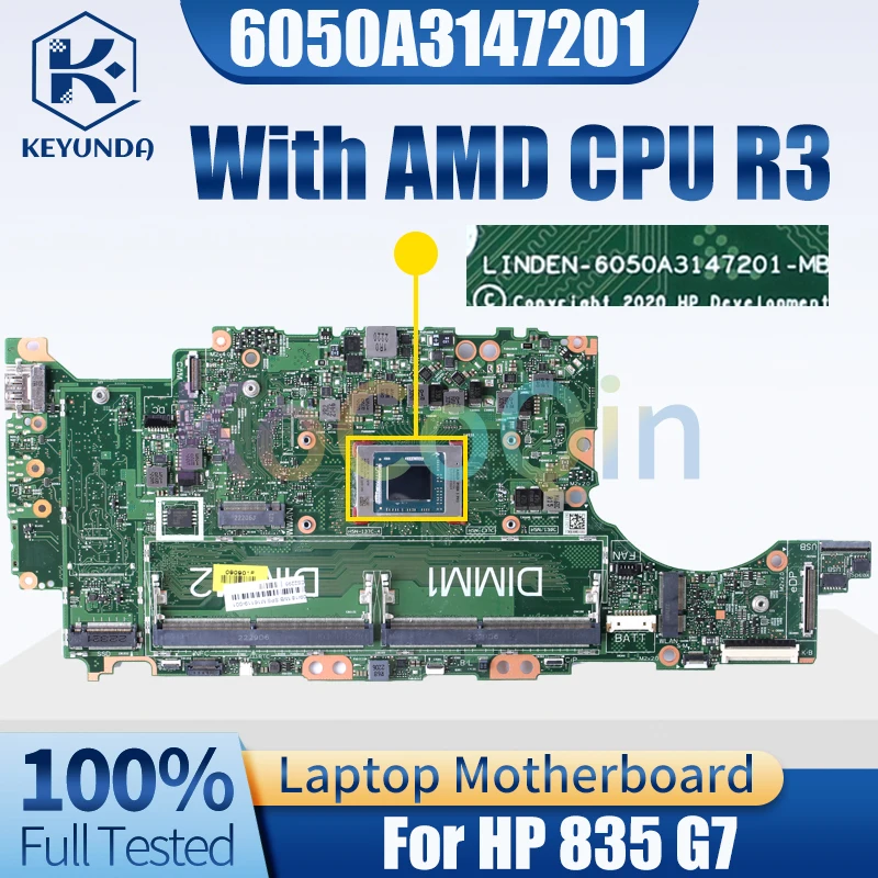 100% Test OK For HP Elitebook 845 G7 Notebook Mainboard 6050A3147201 R3 R5 M30642-601 Laptop Motherboard