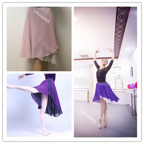 Long Ballet Dance Skirt Adult Children Chiffon Double Color Floral Print Practice Leotard Tutu Ballerina Women Ballet Dress