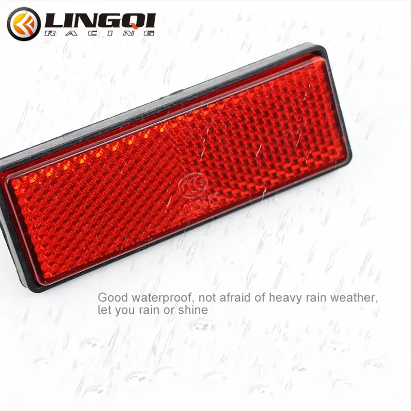 LINGQI Motorcycle Reflective Plate Warning Rear Tail Reflector Rectangle Universal for Pit Dirt Bike Plastic Safety Sign Parts