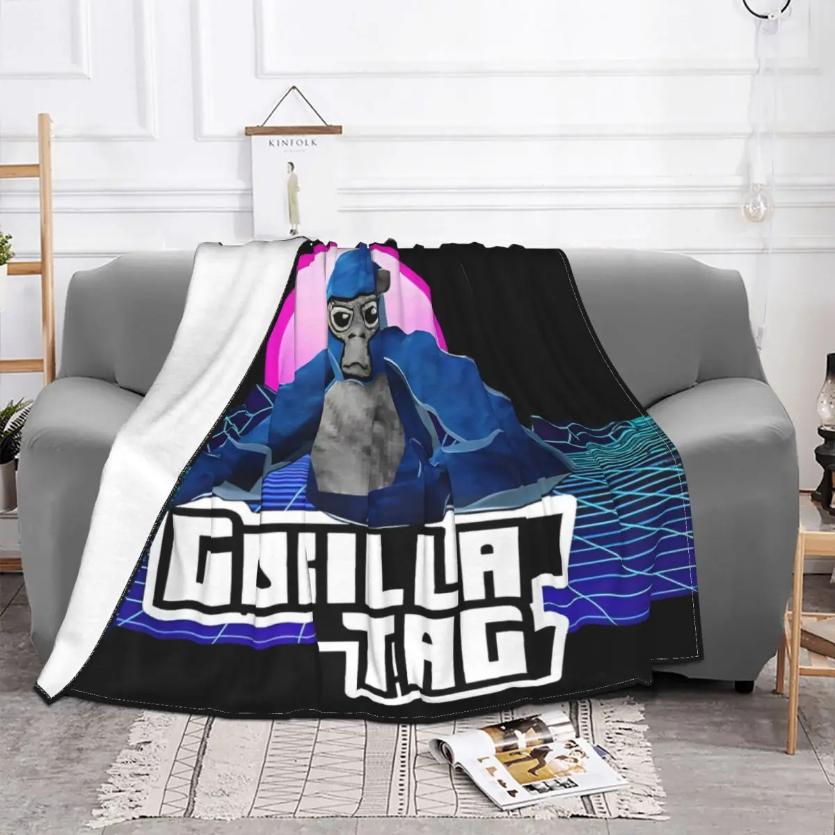 Gorilla Tag Game Blanket Monkeys Flannel Awesome Warm Throw Blankets for Home Winter