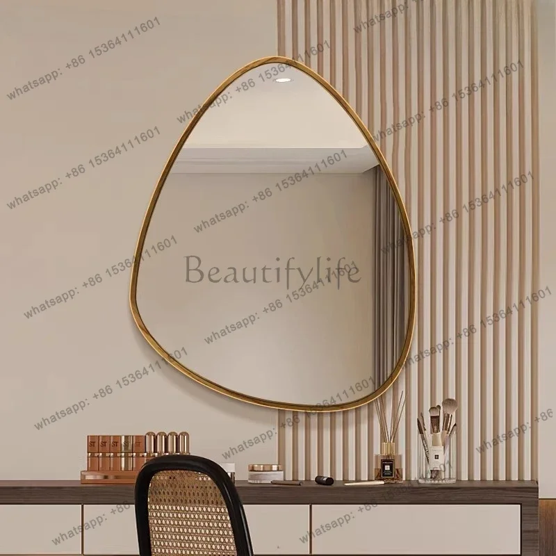 ld Girls Modern Mirror Wall Aesthetic Vintage Bathroom Irregular Mirror Nordic Korean Style Spiegel Wand   Decorations