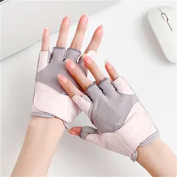 Women's Half-Finger Gloves Anti-Choking Outdoor Riding Anti-skid Wear Climbing Sports Gloves Fashionable Ladies Gloves