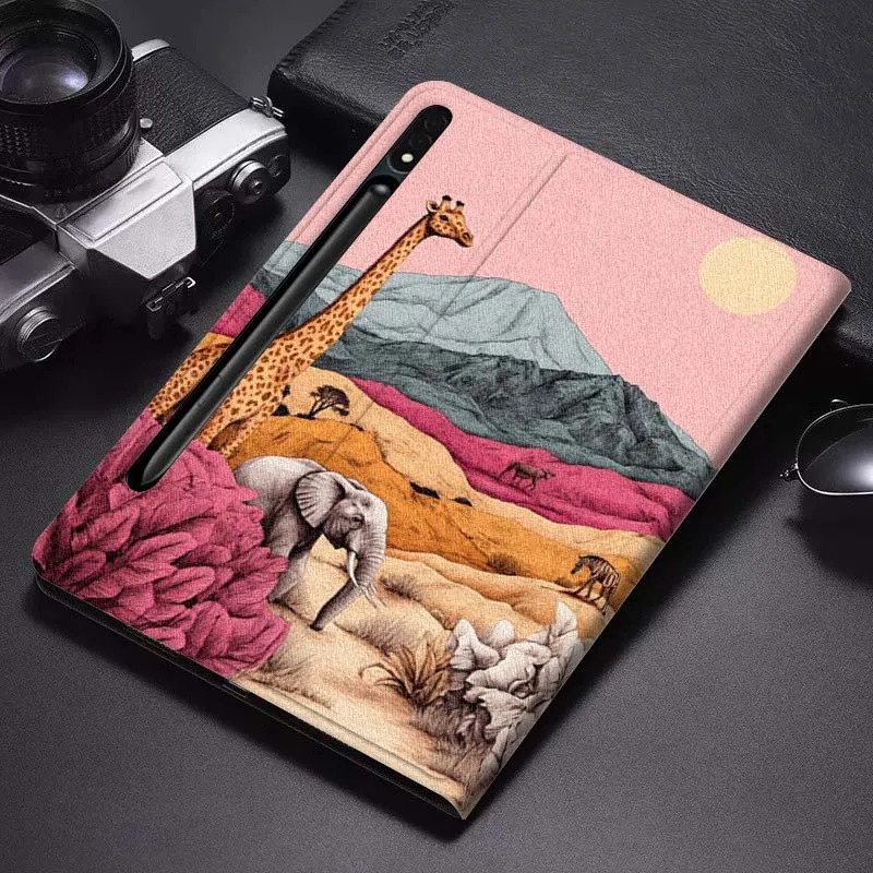 

Elephants Giraffes Cute Tablet Case For Samsung Galaxy Tab S7 S8 S9 S10 FE Plus Lite 11 12.4 13.1 Inch