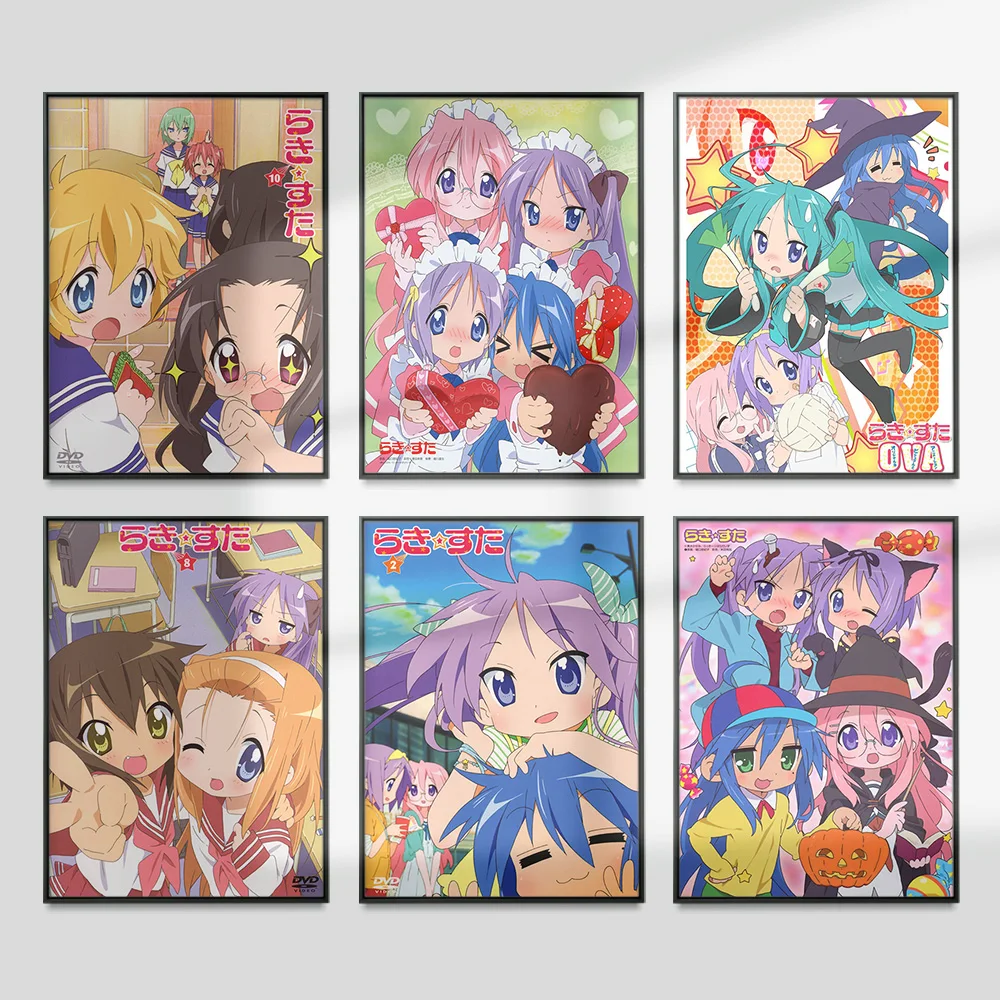 Lucky Star Comedy Anime Art Print Poster Cartoon Role Wall Picture Manga Canvas Painting Otaku Home Decor