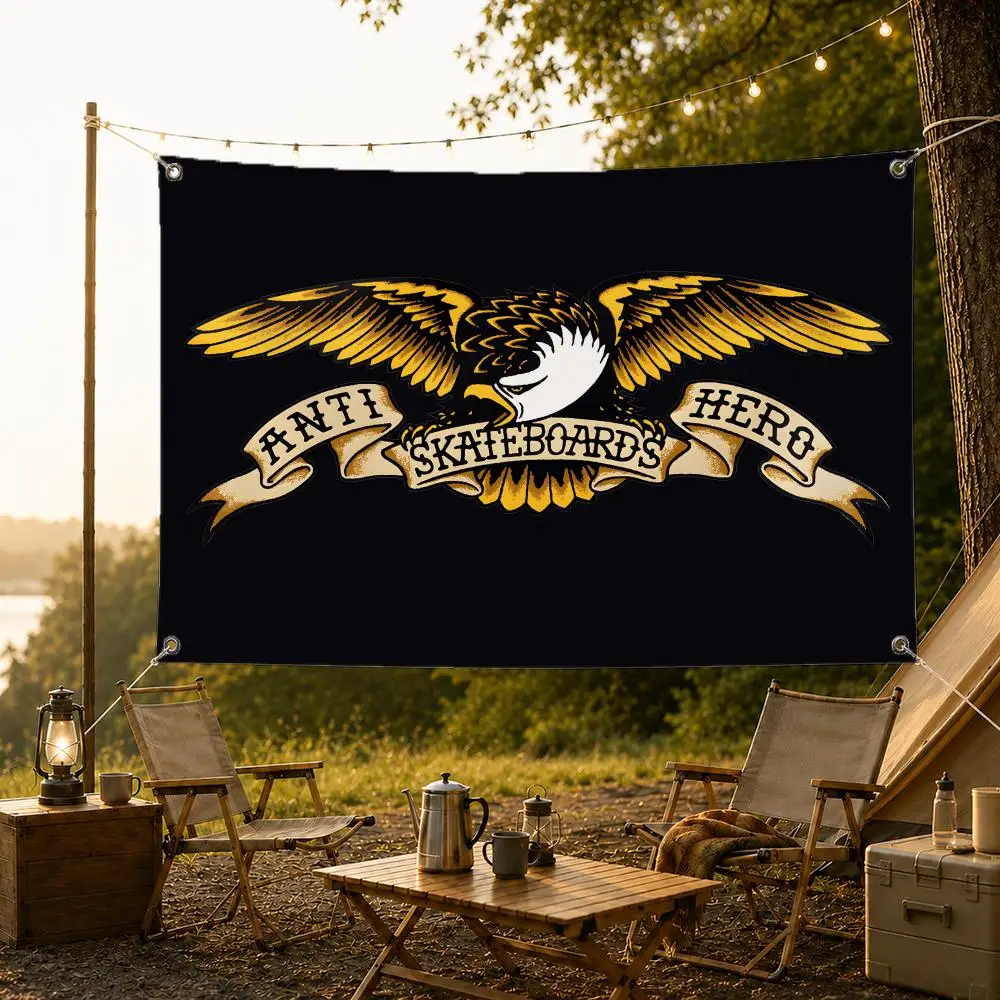 Skate Brand A-Anti HeroS Flags Washable Fade-Resistant Flag HD Print Lightweight Durable Indoor/Outdoor