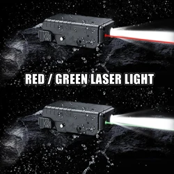 FL-74 700Lum Red/Green Laser Light Combo Compact Pistol Flashlight with Picatinny Rail for Shotgun Pistol & Rifle Hunting Gear