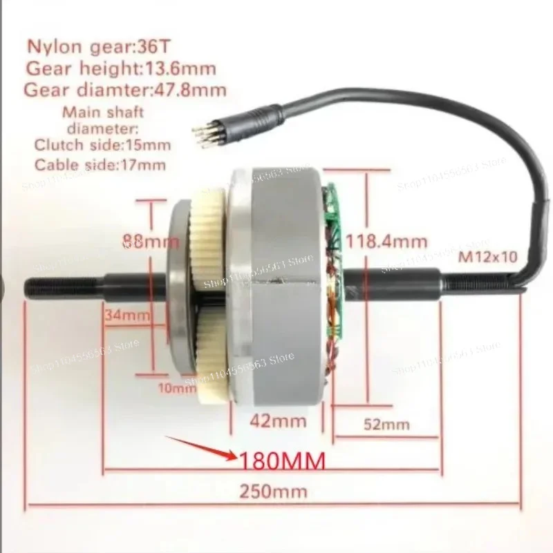 170mm 190mm Dropout Open Size 36V 48V 52V Fat Tire Mid Drive Motor 500W 750W 1000W E Bike Replacement Accessory