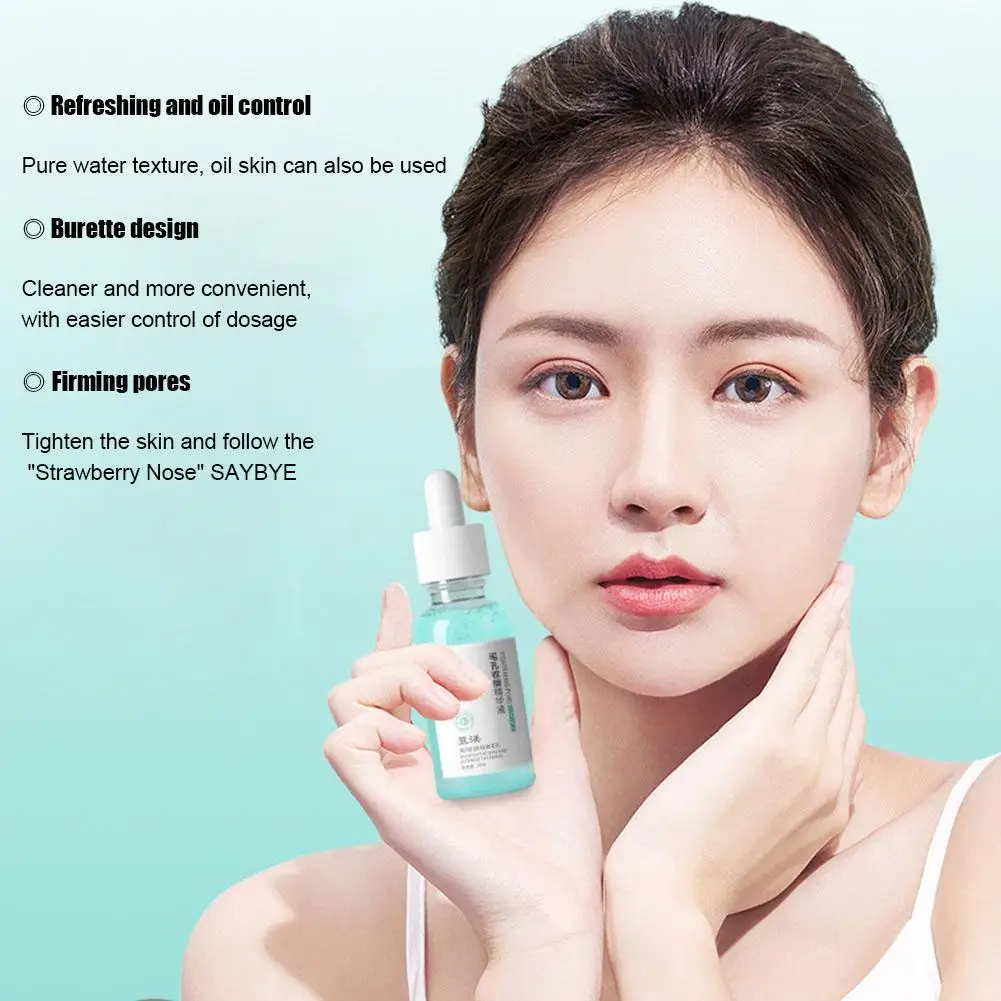 Pore Shrinking Face Serum Remove Blackheads Hyaluronic Nourishing Moisturizing Firming Essence Beauty Acid Brighten K7o9