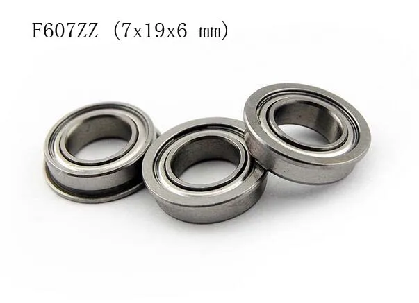 (10 PCS) F607ZZ (7x19x6 mm) Metal Shielded (Flanged) Ball Bearing Bearings F607z
