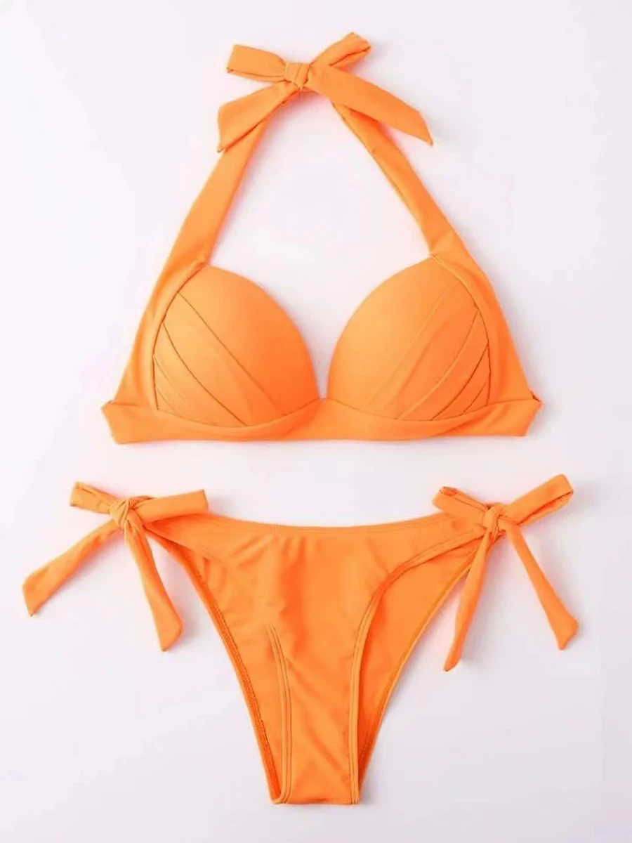 Sexy Push Up Bikinis 2023 Women High Waist Swimsuit Halter Swimwear Female Bikini Set Summer Swimming for Bathing Suit Beachwear