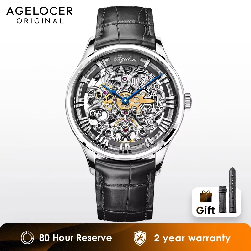AGELOCER New Number Sport Design Mechanical Watch Mens Watches Top Brand Luxury Montre Homme Clock Men Automatic Skeleton Watch
