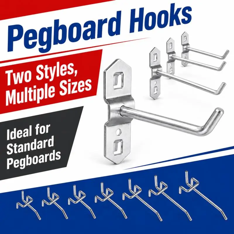 1-5 Stück Pegboard-Metallhaken, Gitterhaken, Regalhaken, Zaun-Eisenhaken, Wandmontierte Nagelhaken – Detail 1